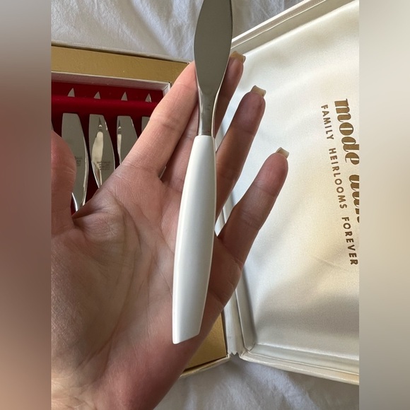 Vintage Mode Danish Stainless Serrated Steak Knives (6) ROSES Sheffield England - Picture 4 of 16